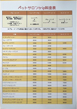料金表