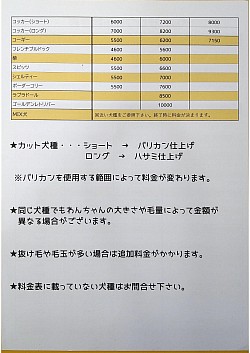 料金表